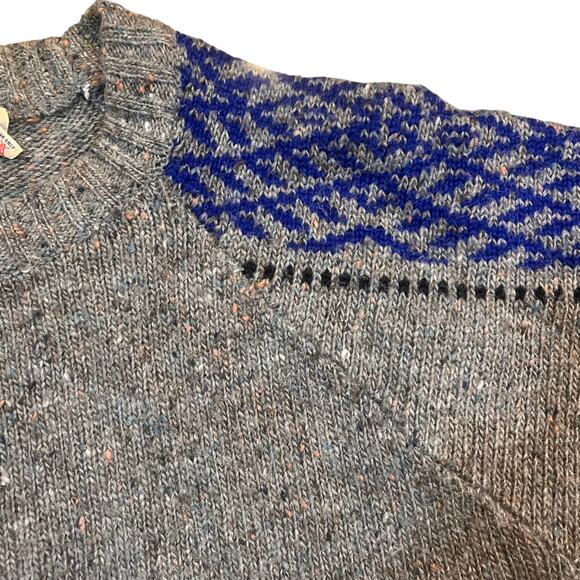 Vintage Yves Saint Laurent  Pullover Sweater Mens Large Long Sleeve Gray Grandpa - Picture 1 of 7